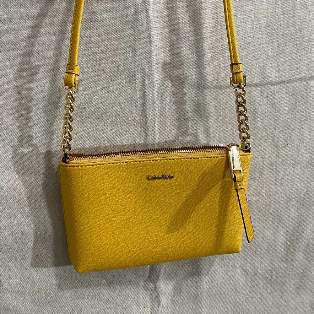 Calvin Klein Yellow Small Cross Body Purse